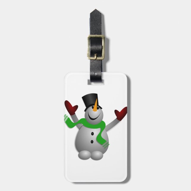 Snowman Luggage Tag (Front Vertical)