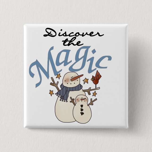 Snowman Magic Christmas Holiday 15 Cm Square Badge (Front)