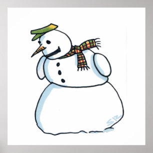 Snowman matte poster