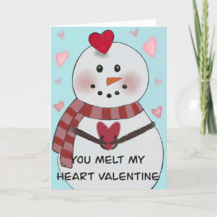 Snowman Melt My Heart Valentine Announcement