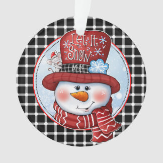 Snowman memories: Customisable Snowman Christmas Ornament