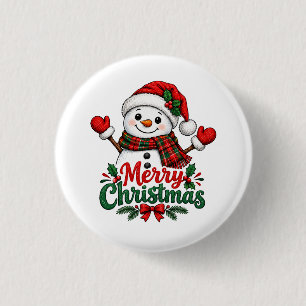 Snowman Merry Christmas 3 Cm Round Badge