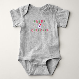 Snowman Merry Christmas Baby Bodysuit
