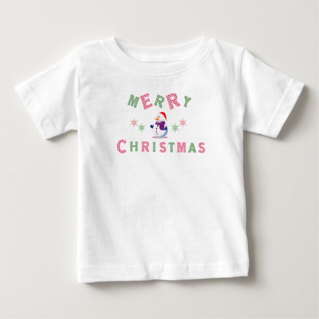 Snowman Merry Christmas  Baby T-Shirt (Front)