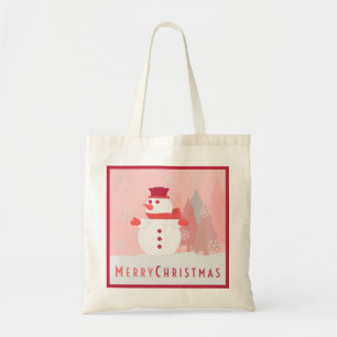 Snowman Merry Christmas Card Tote Bag
