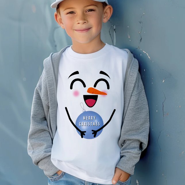 Snowman Merry Christmas Cute Smiling Face Winter T-Shirt (Snowman Merry Christmas Cute Smiling Face Winter T-Shirt
)