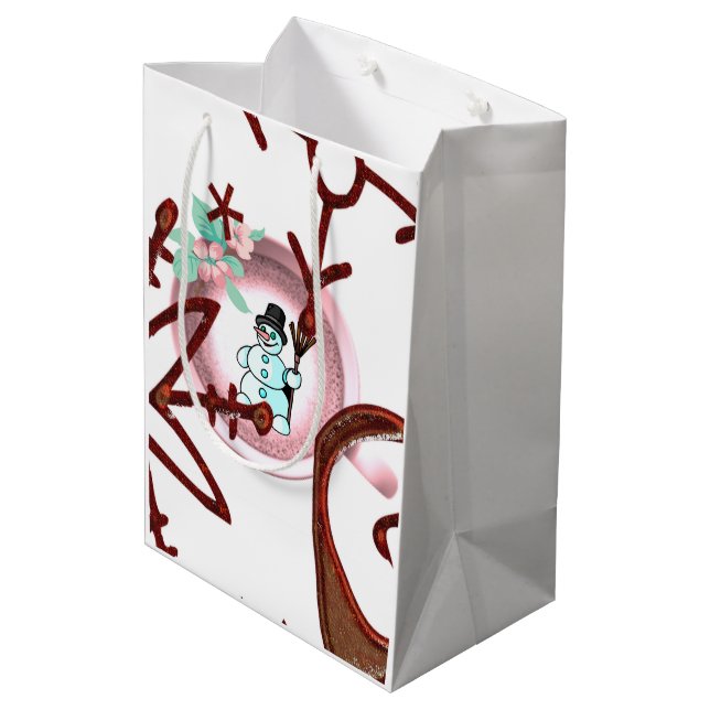 Snowman Merry Christmas Gift Bags (Back Angled)