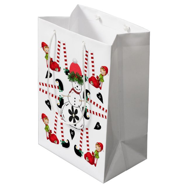 Snowman Merry Christmas Gift Bags (Back Angled)