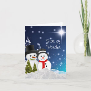 Snowman Merry Christmas Holiday Greeting Card