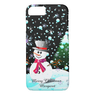 Snowman "Merry Christmas" personalised iPhone 8/7 Case