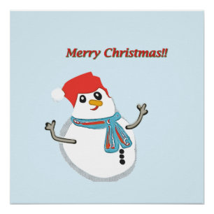 Snowman, Merry Christmas! Poster