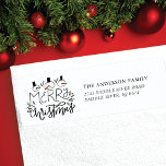 Snowman Merry Christmas Return Address Label<br><div class="desc">Our festive return address label features the saying "Merry Christmas" with holly berries and three snowmen faces. It's the perfect way to let your friends and family know where you live during the holiday season. This label is sure to add a touch of holiday cheer to your mail and get...</div>