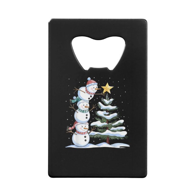 Snowman Merry Christmas Santa Claus Tree Snow Fami (Front)