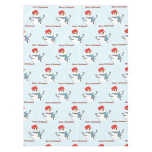 Snowman. Merry Christmas. Tablecloth