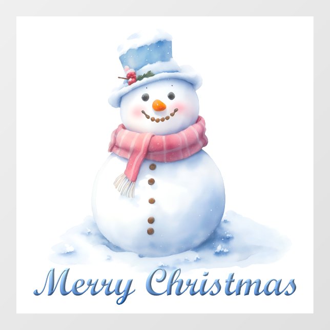 Snowman Merry Christmas Window Cling (Sheet)