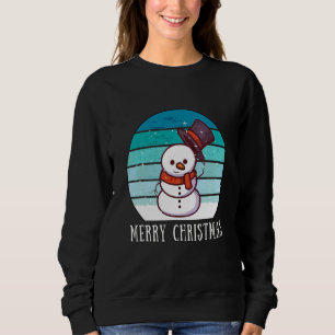 Snowman Merry Christmas XMas Retro Vintage Sweatshirt
