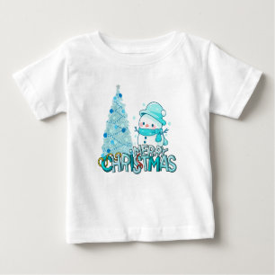 Snowman Merry Christmas Xmas Tree Snow T-Shirt