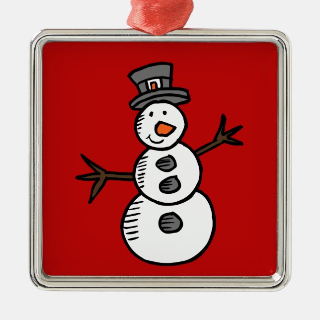Snowman Metal Ornament (Front)