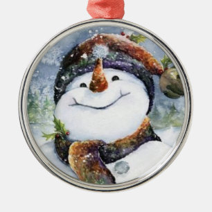 Snowman Metal Ornament