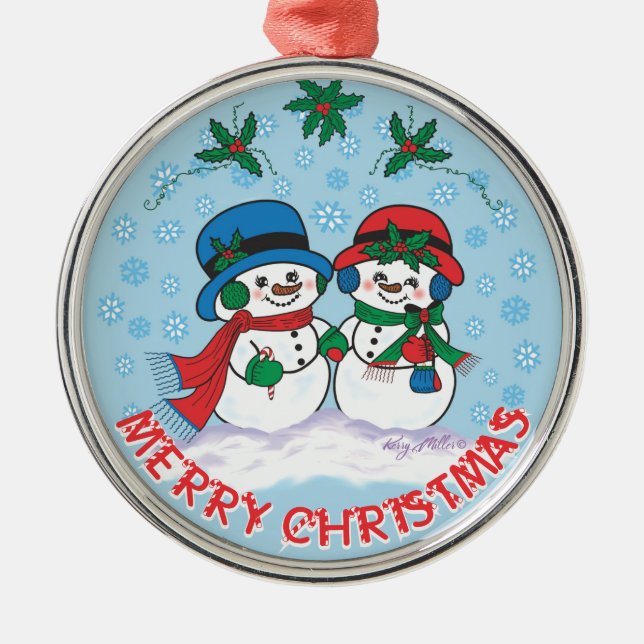 Snowman Metal Ornament (Front)