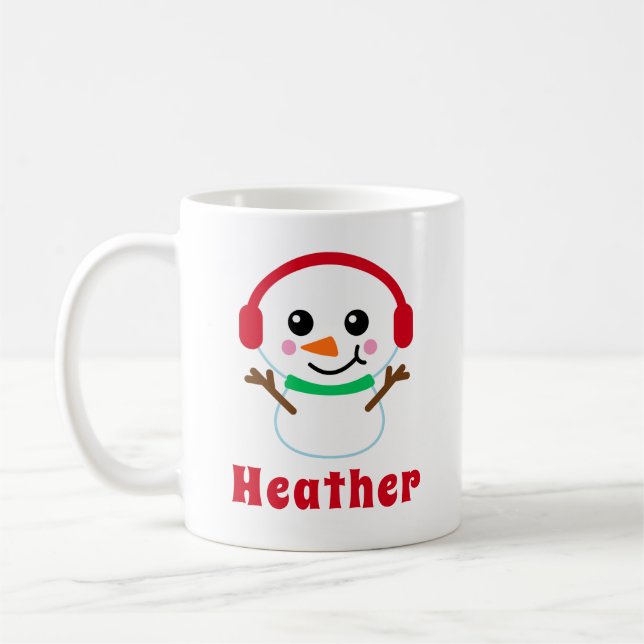 Snowman Name Coffee Mug (Left)