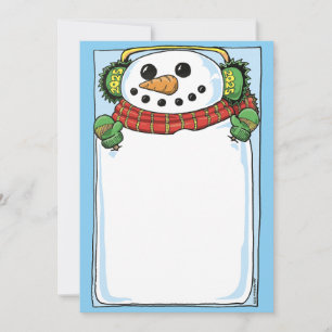 Snowman New Year's Resolution card