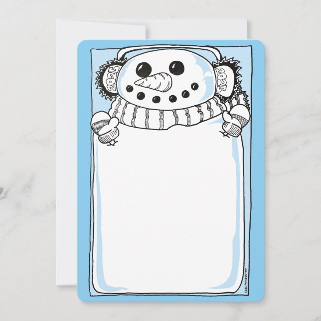 Snowman New Year's resolution card (Front)