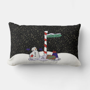 Snowman & North Pole - Lumbar Cushion