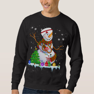 Snowman Nurse Christmas Lights Xmas Tree Snowman N Sweatshirt