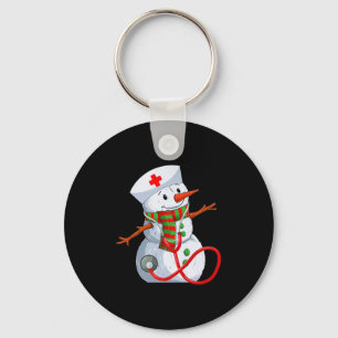 Snowman Nurse Christmas Stethoscope Nursing Scrub  Key Ring