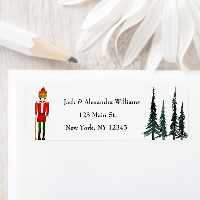 Snowman Nutcracker Christmas Return Address Label (Insitu)