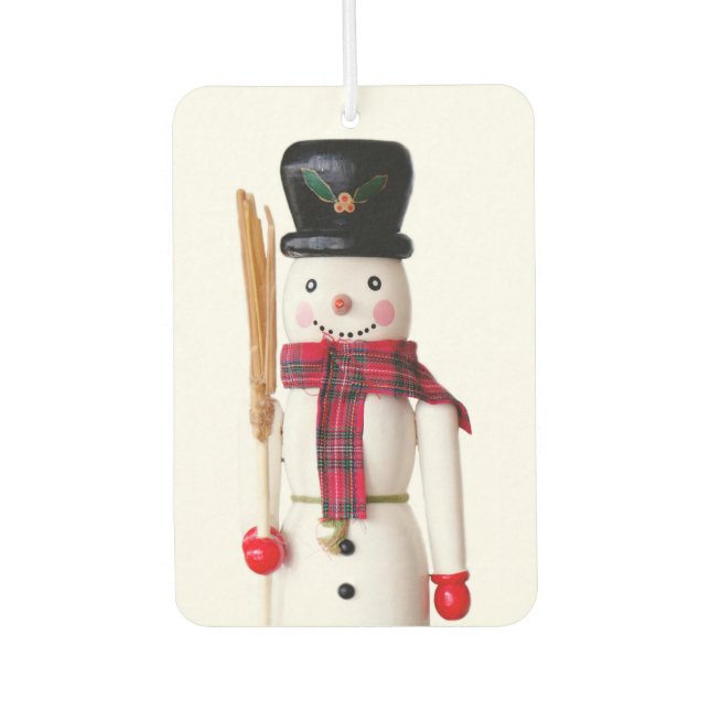 Snowman Nutcracker - Personalised Text Car Air Freshener (Front)