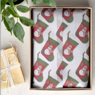 Snowman on Christmas Stocking Tissue Paper