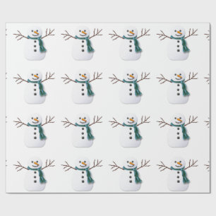 Snowman on Holiday Wrapping Paper