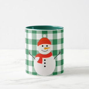 Snowman On Plaid Mug