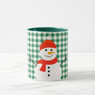 Snowman On Plaid Mug