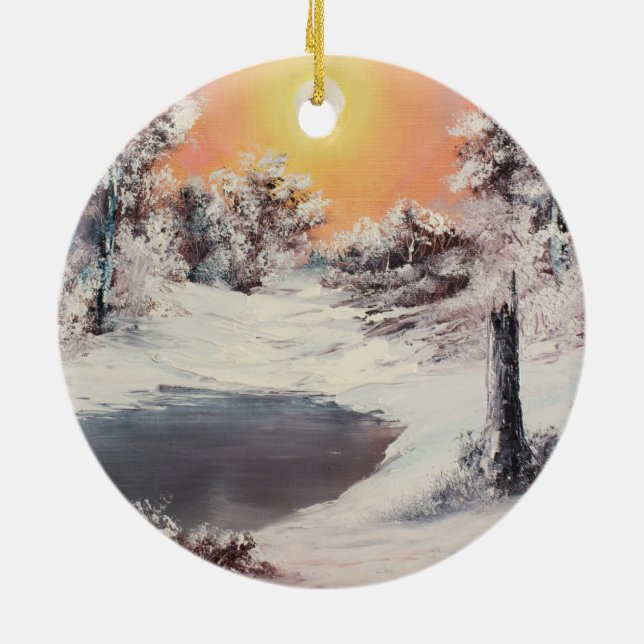 Snowman online ceramic ornament (Back)