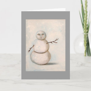 snowman painting holiday card