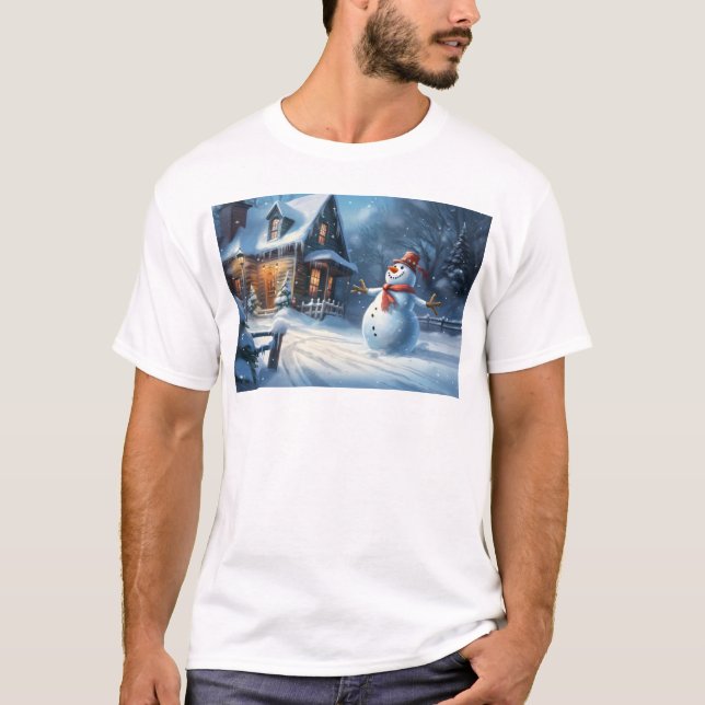 Snowman Painting T-Shirt (Front)