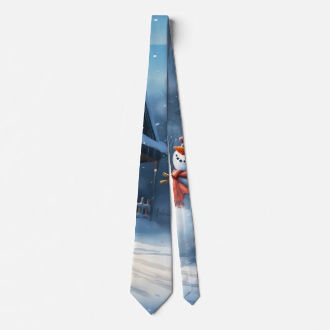 Snowman Painting Tie (Front)