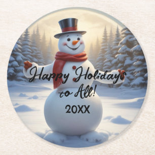 Snowman Paper Coaster HAMbyWG
