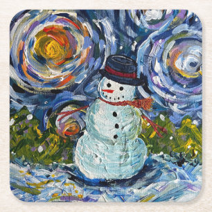 Snowman Paper Coaster Set