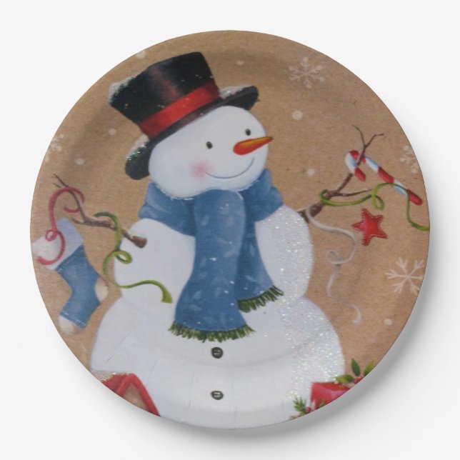 Snowman Paper Plate (Front)
