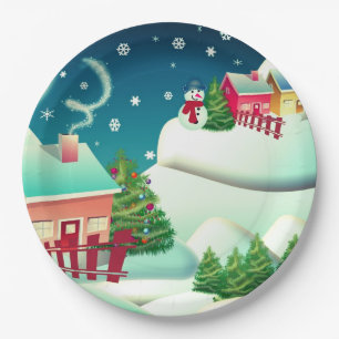 Snowman Paper Plate