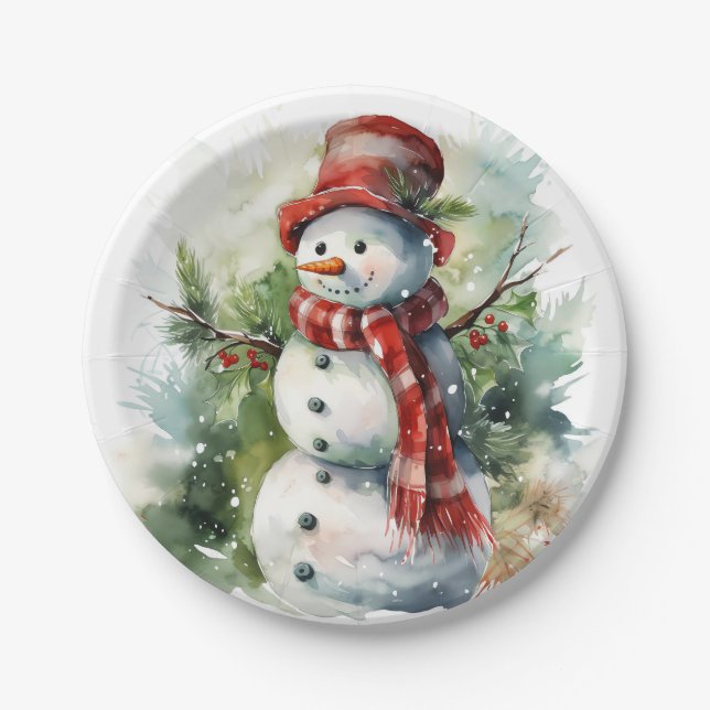"Snowman" Paper Plate (Front)