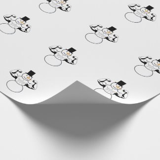 Snowman Paper Plate Christmas Wrapping Paper