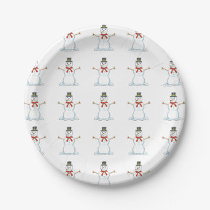Snowman Paper Plates