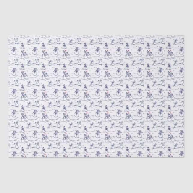 Snowman parade toile - blue tissue paper (Front)