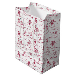 Snowman parade toile | red medium Gift Bag