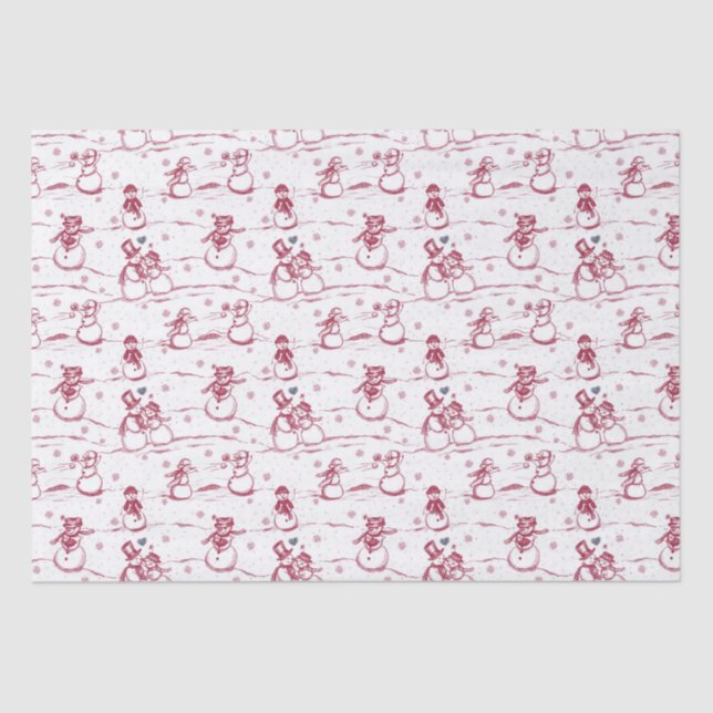 Snowman parade toile - red tissue paper (Front)